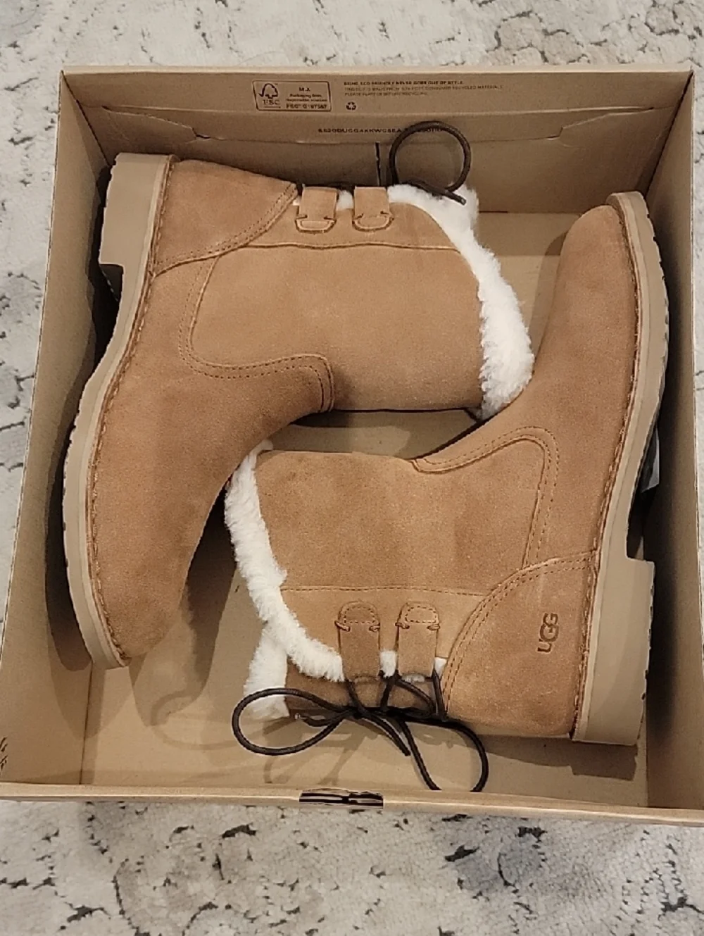 UGG Women's Naiyah Ankle Boots In Chestnut~Size 8~New In Box